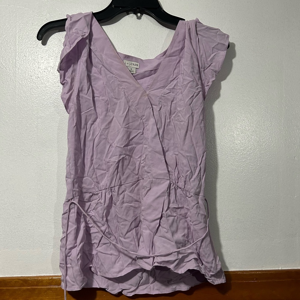J. Crew Light Lavender V-Neck Wrap Top